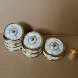 MyTindy Brass Jar Set - White & Gold, view 3