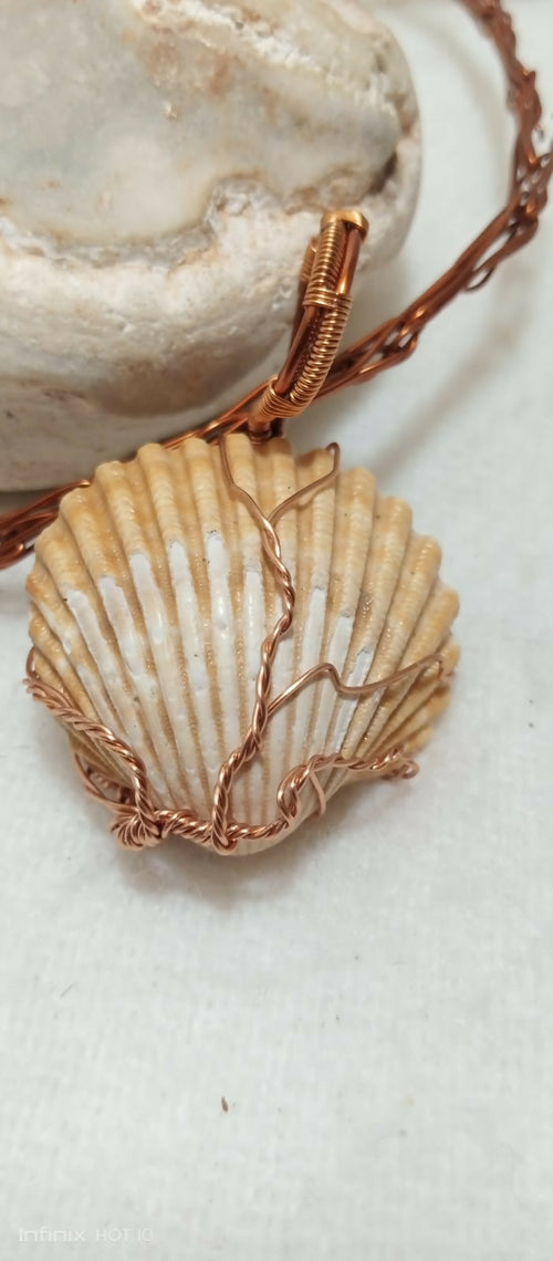 MyTindy Copper Scallop shell with Tree Of Life