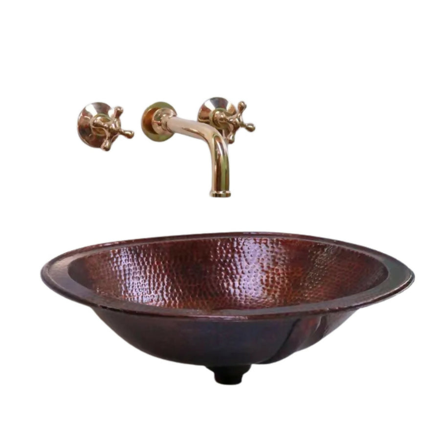 MyTindy Copper Undermount Sink With Unlacquered Brass Faucet