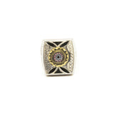 MyTindy Artisan Tuareg Silver & Copper Ring Chevron Bead, view 3