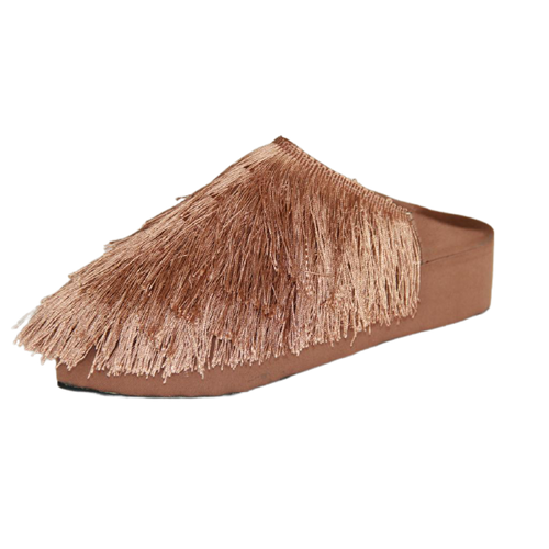 MyTindy Franges Fay Bronze Moroccan Babouches