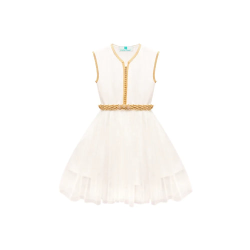 MyTindy Creamy white Moroccan Kaftan for girls kids