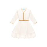 MyTindy Creamy white Moroccan Kaftan for girls kids, view 4
