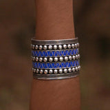 MyTindy Cuff Bracelet with Deep Blue Studs, view 2