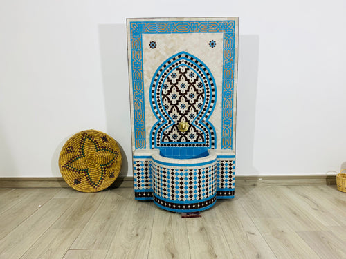 MyTindy Custom Mosaic Fountai for Outdoor/Indoor -  Mid Century Fountain water inside Modern Flair - Moroccan Hung or Floor Fountain