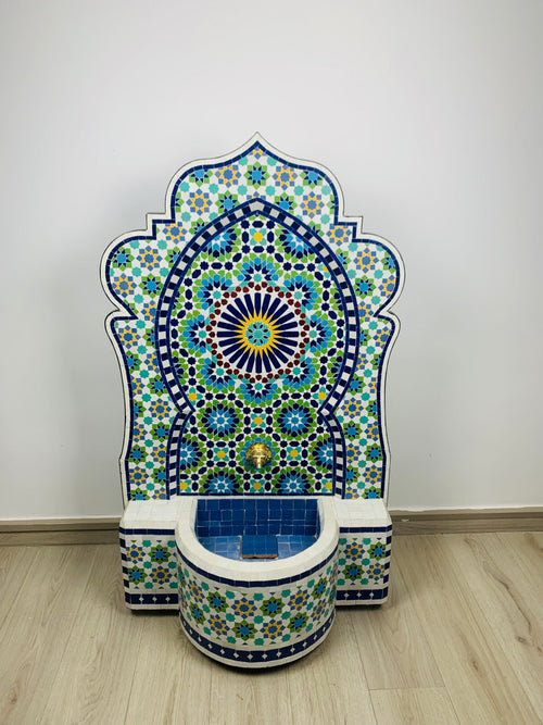MyTindy Custom Mosaic Fountai for Outdoor/Indoor -  Mid Century Fountain water inside Modern Flair - Moroccan Hung or Floor Fountain