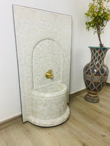 MyTindy Custom Mosaic Fountain white for Outdoor and Indoor, Mid Century Fountain water inside, Moroccan Mosaic Fountain, view 3