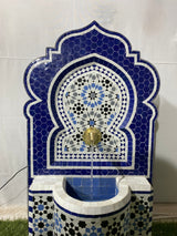 MyTindy CUSTOM Fountain with mosaic tiles, water inside fountain Moroccan mosaic fountain, terrace Indoor Decor., view 3