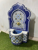 MyTindy CUSTOM Fountain with mosaic tiles, water inside fountain Moroccan mosaic fountain, terrace Indoor Decor., view 4