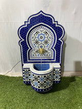 MyTindy CUSTOM Fountain with mosaic tiles, water inside fountain Moroccan mosaic fountain, terrace Indoor Decor., view 5