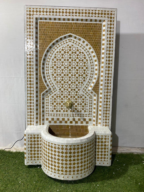 MyTindy CUSTOM mosaic Fountain 100% handcrafted for indoor and outdoor built with mid century mosaic styling.