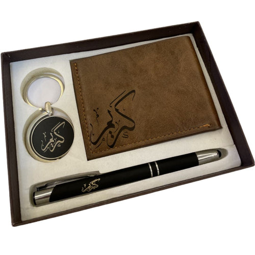 MyTindy Customized leather wallet, pen and key holder pack
