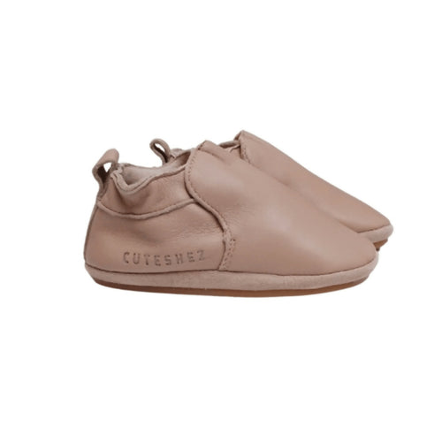 MyTindy Cuteshez Basic Beige Leather Slippers for Kids