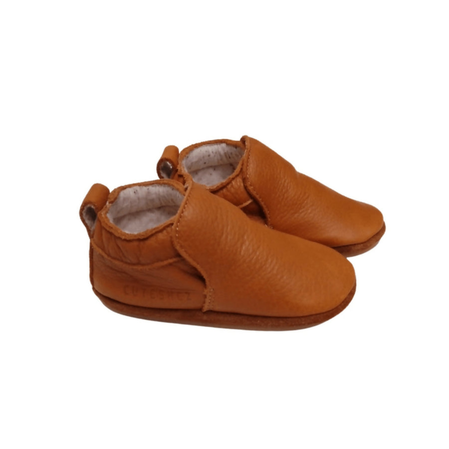 MyTindy Cuteshez Basic Brown Leather Slippers for Kids