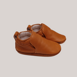 MyTindy Cuteshez Basic Brown Leather Slippers for Kids, view 2