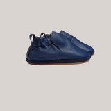 MyTindy Cuteshez Basic Grained Blue Leather Slippers for Kids, view 2
