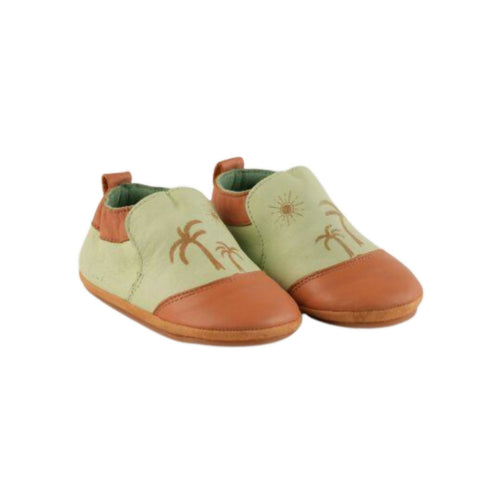 MyTindy Cuteshez Green palm Leather Slippers for Kids