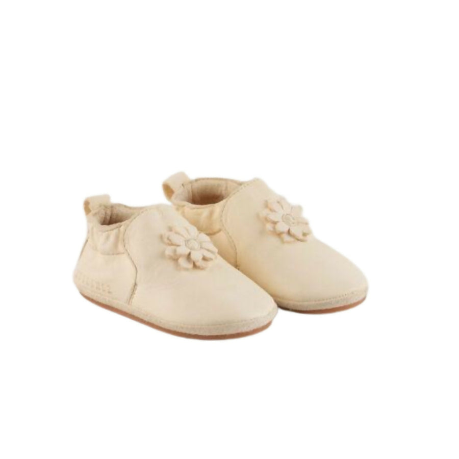 MyTindy Cuteshez White Flower Leather Slippers for Kids