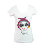 MyTindy Dada Hania V Neck T shirt, view 2