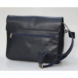 MyTindy Dark Blue handmade leather computer bag, view 3