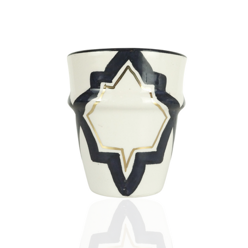 MyTindy Dark Blue pattern Coffee Cups