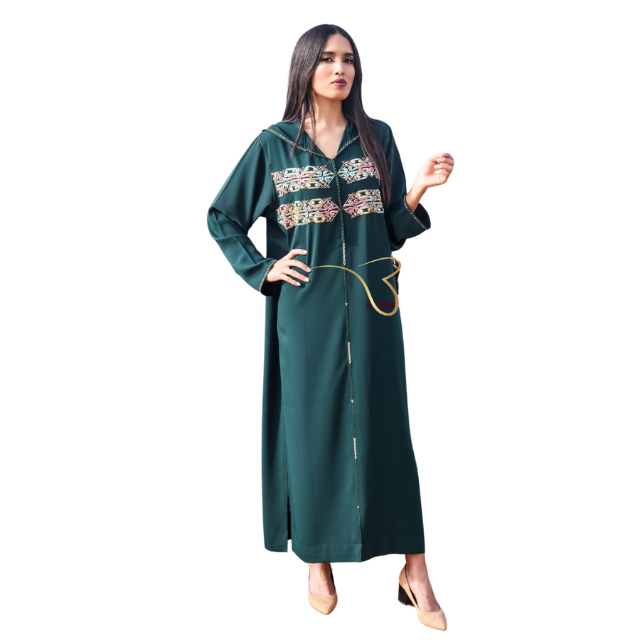 MyTindy Dark Green Beaded Djellaba