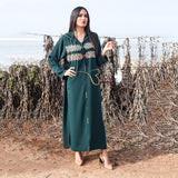 MyTindy Dark Green Beaded Djellaba, view 2