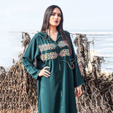 MyTindy Dark Green Beaded Djellaba, view 3