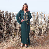 MyTindy Dark Green Djellaba with Pearls, view 3