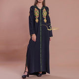 MyTindy Dark Grey Djellaba with Pearls, view 3