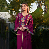 MyTindy Deep Purple Embroidered Kaftan, view 2