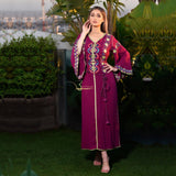 MyTindy Deep Purple Embroidered Kaftan, view 3
