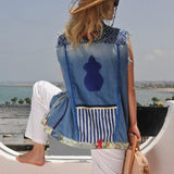 MyTindy DENIM VEST WITH DIFFERENT INSERTS, view 4