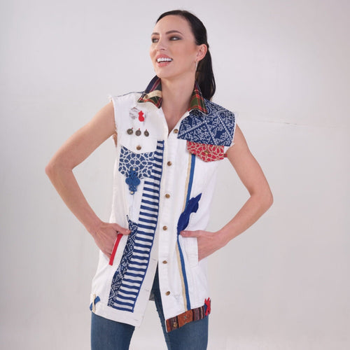 MyTindy Denim vest with inserts