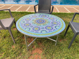 MyTindy Dining Mosaic table round for outdoor and indoor 100% handcrafted mandala design Costume height, view 2