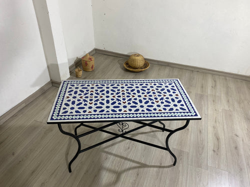 MyTindy Dinning mosaic table, Marrakech mosaic outdoor/indoor table 100% handcrafted, Mid century Mosaic Table, Large Mosaic Table