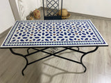 MyTindy Dinning mosaic table, Marrakech mosaic outdoor/indoor table 100% handcrafted, Mid century Mosaic Table, Large Mosaic Table, view 2