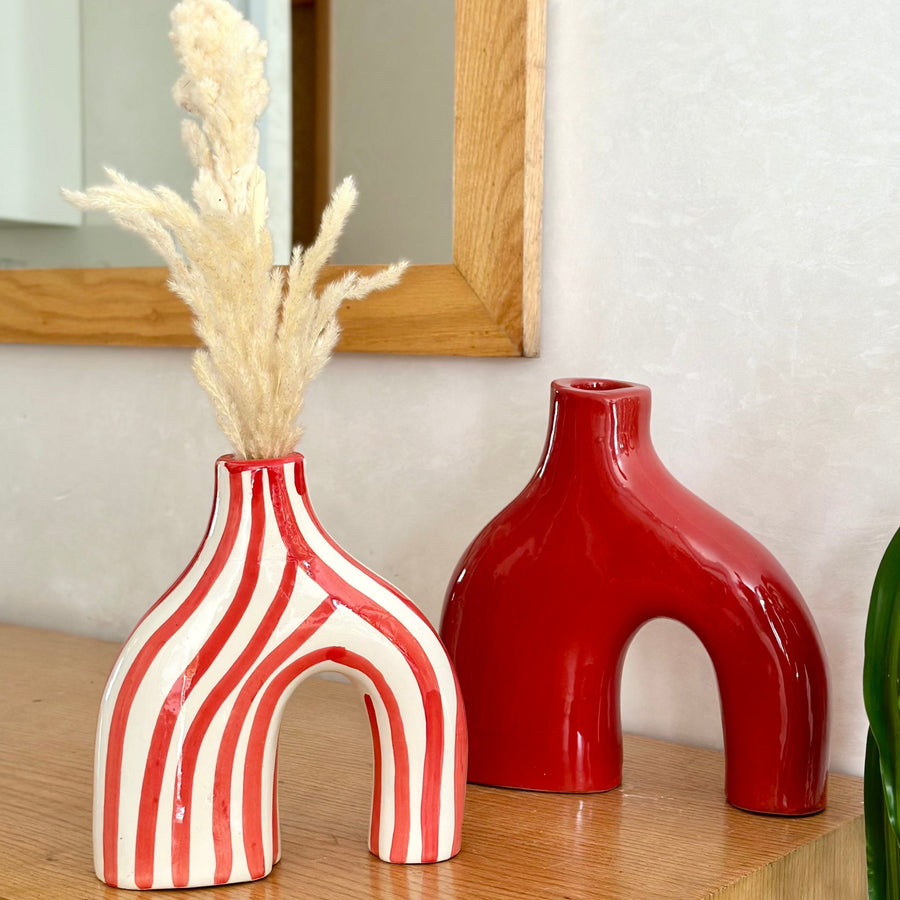 MyTindy Azul red + pampas vase duo