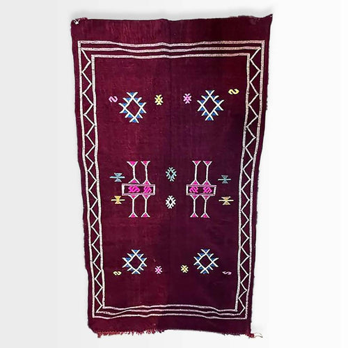 MyTindy Éclat Rougeoyant : Tapis Grenat du Moyen Atlas 210-112 cm