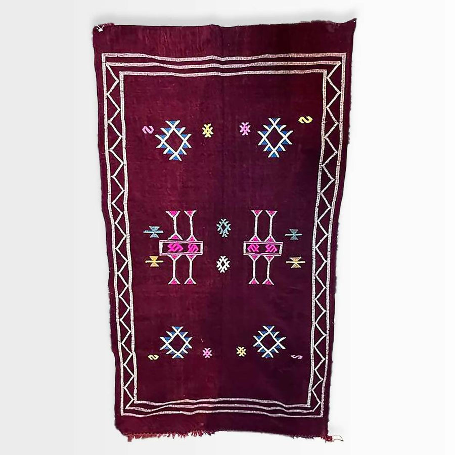 MyTindy Éclat Rougeoyant : Tapis Grenat du Moyen Atlas 210-112 cm