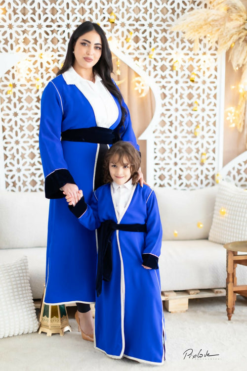 MyTindy Electric Blue Mother-Daughter Kimono Set