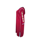 MyTindy Elegant Moroccan Jellaba with Sleeve Design and Contrasting Trim - Bright Red, view 3