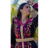 MyTindy Embroidered black caftan, view 2