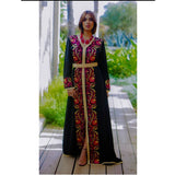 MyTindy Embroidered black caftan, view 4