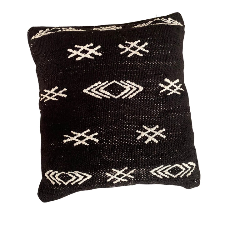 MyTindy Embroidered black cushion