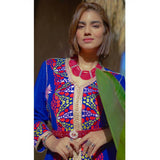 MyTindy Embroidered blue caftan, view 3
