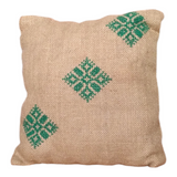 MyTindy Embroidered Moroccan Blue & Beige Pillow, view 2