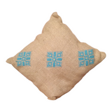 MyTindy Embroidered Moroccan Blue & Beige Pillow, view 3