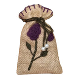 MyTindy Embroidered Moroccan Burlap Lavender Pouch, view 2