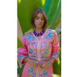 MyTindy Embroidered Pink Kaftan, view 4